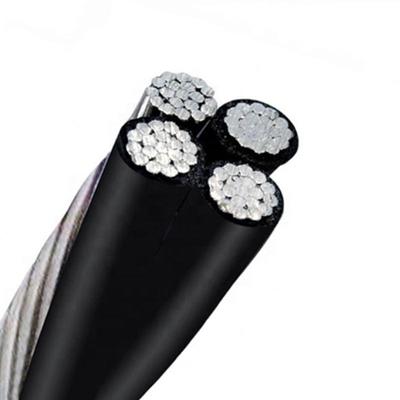 Aluminium geleider Abc kabel XLPE PE LDPE PVC geïsoleerde overhead duplex triplex quadruplex service drop kabel 4x70mm2 50mm2