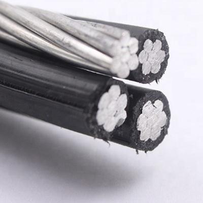 Aluminium geleider Abc kabel XLPE PE LDPE PVC geïsoleerde overhead duplex triplex quadruplex service drop kabel 4x70mm2 50mm2