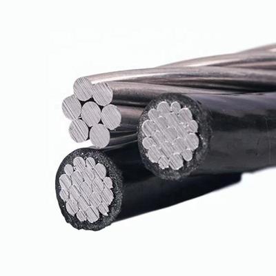 Aluminium geleider Abc kabel XLPE PE LDPE PVC geïsoleerde overhead duplex triplex quadruplex service drop kabel 4x70mm2 50mm2