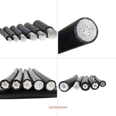 Gebruik boven het hoofd 0,6/1kV ABC-antenne gebundelde kabel Aluminium XLPE geïsoleerd Industrieel mijnbouwgebruik IP68 Nominaal 16 mm 25 mm 50 mm