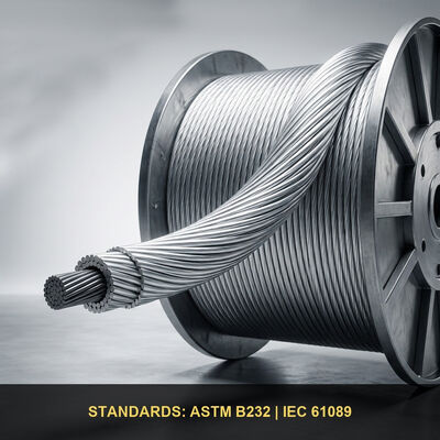 ASTM B232 & BS 215-2 Bare ACSR Conductor – Hawk, Drake, Raven & Dog Aluminum Cable Steel Reinforced for Overhead Transmission Lines